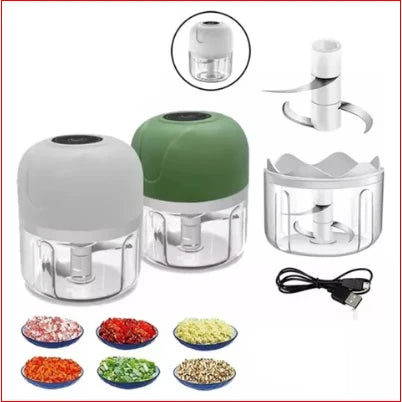 Mini Processador Elétrico Sem Fio 250 ml para Alimentos – Alho, Gengibre e Vegetais