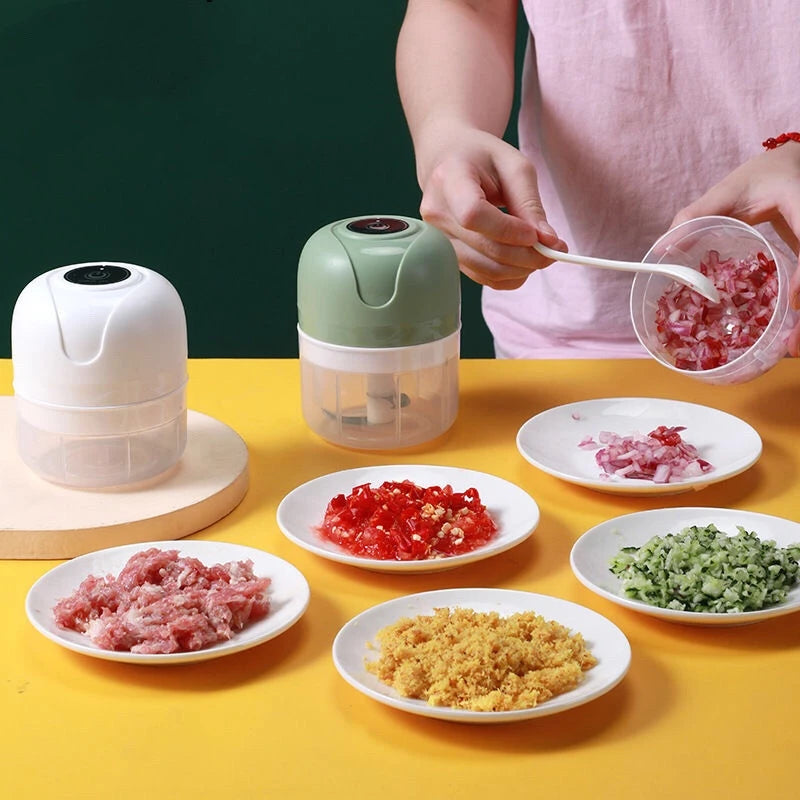 Mini Processador Elétrico Sem Fio 250 ml para Alimentos – Alho, Gengibre e Vegetais