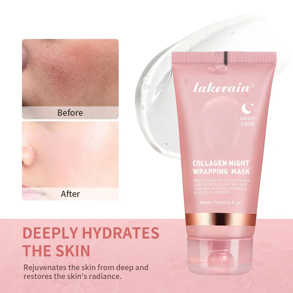 Máscara Facial Coreana de Colágeno Profundo Peel Off – Tratamento Antirrugas e Efeito Lifting – Máscara de Cuidados com a Pele Bio Pack para Uso Noturno (Overnight), Feminina