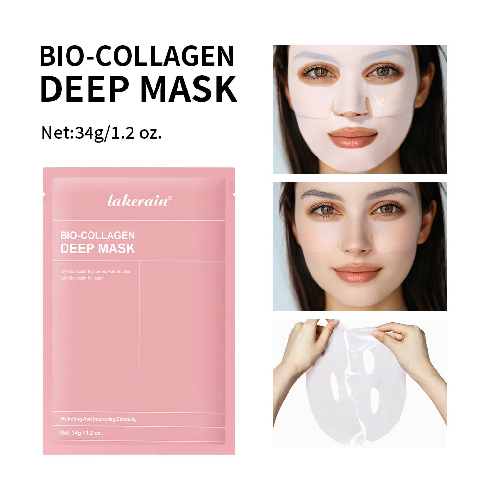 Máscara Facial Coreana de Colágeno Profundo Peel Off – Tratamento Antirrugas e Efeito Lifting – Máscara de Cuidados com a Pele Bio Pack para Uso Noturno (Overnight), Feminina