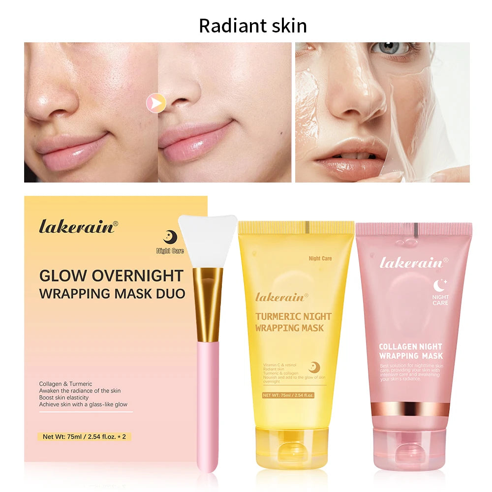 Máscara Facial Coreana de Colágeno Profundo Peel Off – Tratamento Antirrugas e Efeito Lifting – Máscara de Cuidados com a Pele Bio Pack para Uso Noturno (Overnight), Feminina