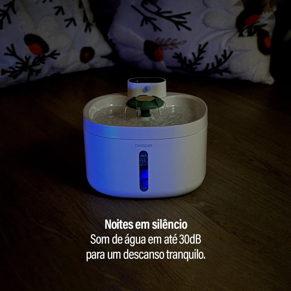 Fonte de Água Automática para Gatos 2,6L – Bebedouro Pet Sem Fio com Bateria Recarregável USB 4000mAh e Sensor, Dispenser 2 em 1