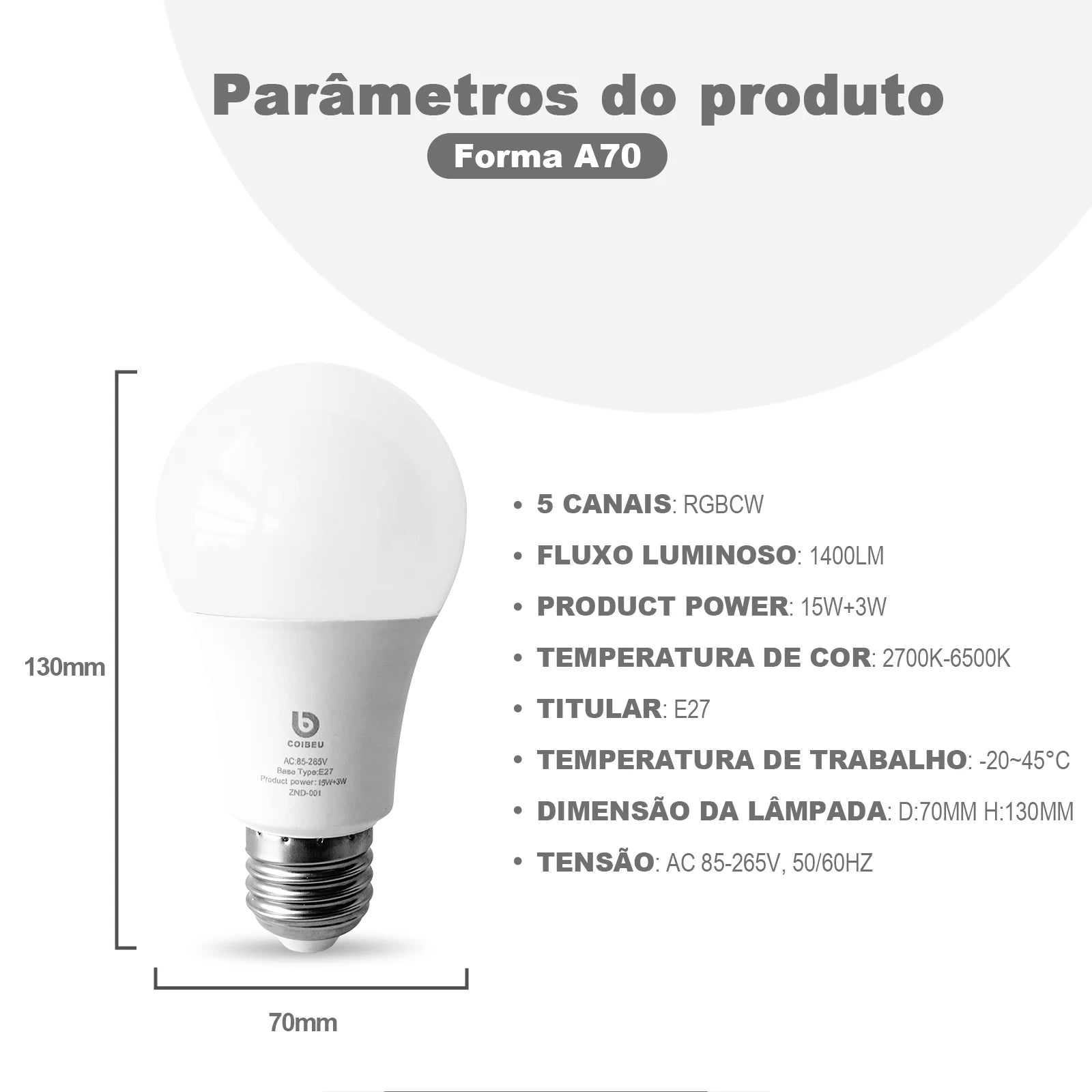 Lâmpada Inteligente, Alexa Original em Português, Casa Inteligente, Tuya, Automação Residencial Inteligente, Controle via Bluetooth.